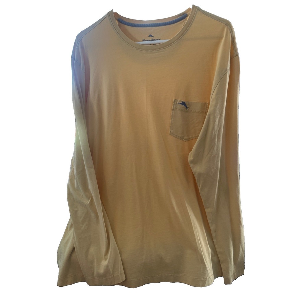 Tommy Bahama T Tee Shirt Bali Skyline Crew Neck Marlin Banana Yellow XL/T